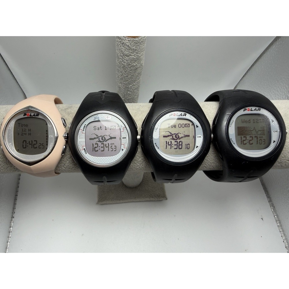 Polar F6‎ Fitness Watch Only Lot Of 4 New Batteries Pre-owned Black Pink